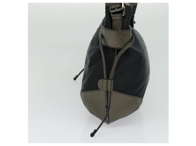 Borsa a spalla in nylon nero Auth BA3541 di BURBERRY - vista 3
