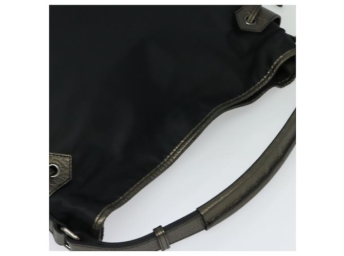 Borsa a spalla in nylon nero Auth BA3541 di BURBERRY - vista 6