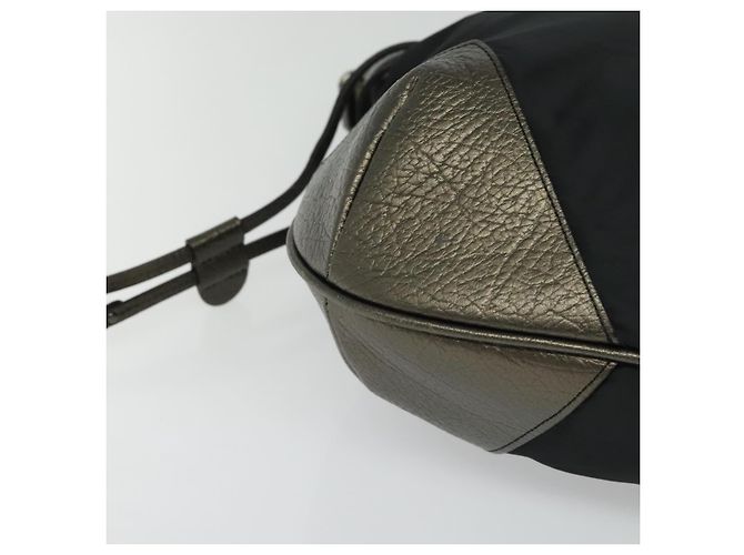 Borsa a spalla in nylon nero Auth BA3541 di BURBERRY - vista 9