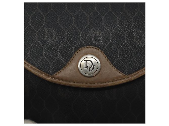 Borsa a spalla in tela a nido d'ape Christian Dior PVC nera e oro Auth 131125 Nero D'oro - vista 10