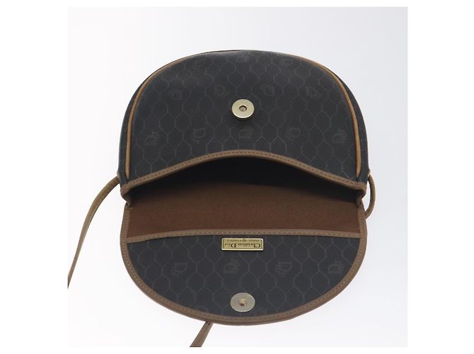Borsa a spalla in tela a nido d'ape Christian Dior PVC nera e oro Auth 131125 Nero D'oro - vista 11