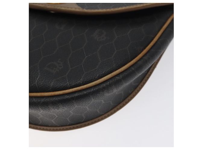 Borsa a spalla in tela a nido d'ape Christian Dior PVC nera e oro Auth 131125 Nero D'oro - vista 14