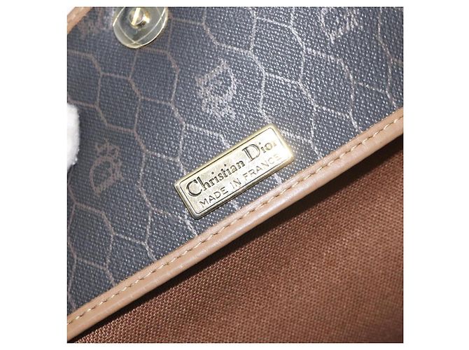 Borsa a spalla in tela a nido d'ape Christian Dior PVC nera e oro Auth 131125 Nero D'oro - vista 17