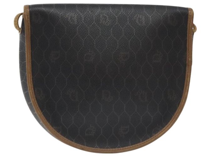 Borsa a spalla in tela a nido d'ape Christian Dior PVC nera e oro Auth 131125 Nero D'oro - vista 2