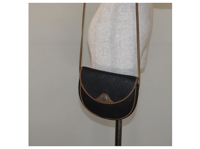 Borsa a spalla in tela a nido d'ape Christian Dior PVC nera e oro Auth 131125 Nero D'oro - vista 20