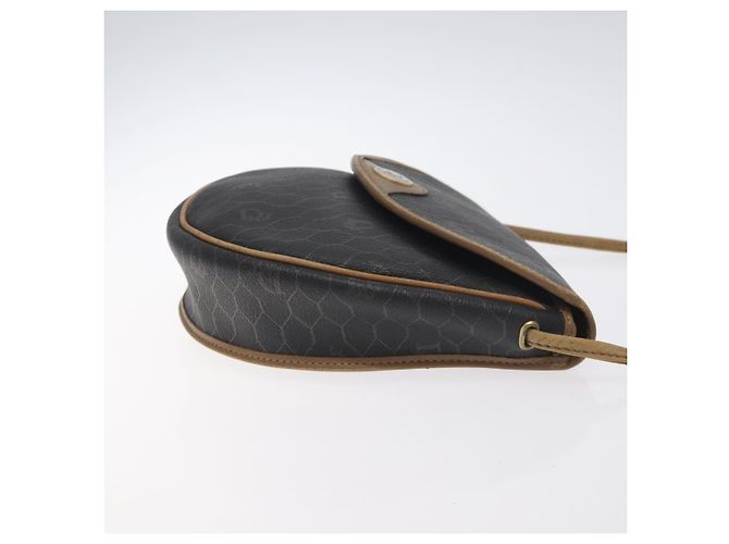 Borsa a spalla in tela a nido d'ape Christian Dior PVC nera e oro Auth 131125 Nero D'oro - vista 3