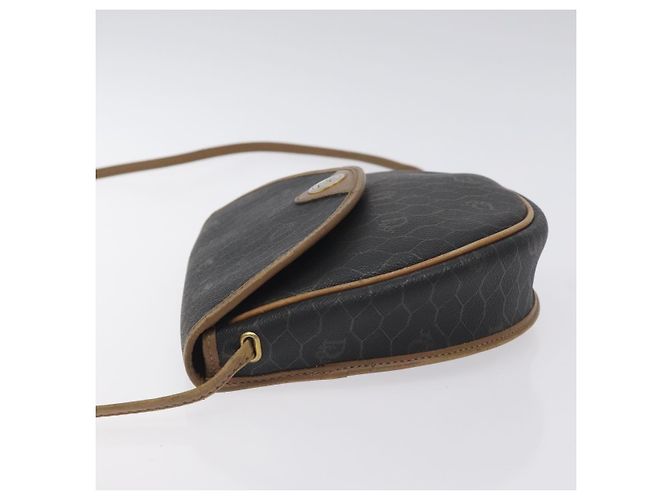 Borsa a spalla in tela a nido d'ape Christian Dior PVC nera e oro Auth 131125 Nero D'oro - vista 4