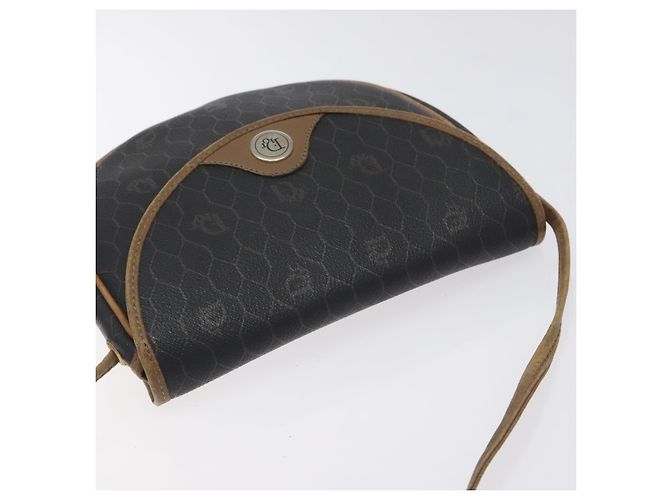 Borsa a spalla in tela a nido d'ape Christian Dior PVC nera e oro Auth 131125 Nero D'oro - vista 6