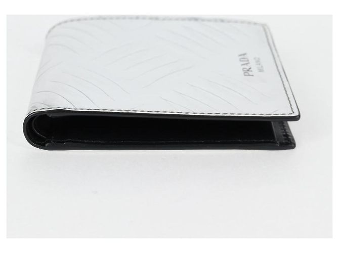 PRADA Geldbörse Lackleder Silber Auth 127893M - Ansicht 3