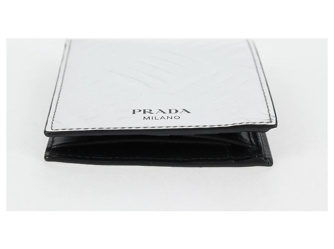 PRADA Geldbörse Lackleder Silber Auth 127893M - Ansicht 6