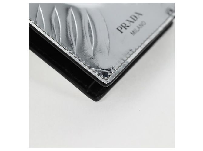 PRADA Geldbörse Lackleder Silber Auth 127893M - Ansicht 7