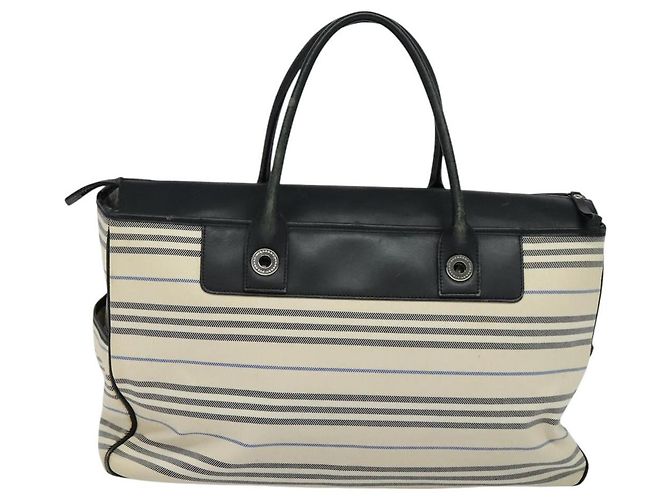 BURBERRY Nova Check Boston Tasche aus Canvas Beige Silber Authentisch ti3201 - Ansicht 2