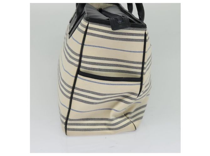 BURBERRY Nova Check Boston Tasche aus Canvas Beige Silber Authentisch ti3201 - Ansicht 4
