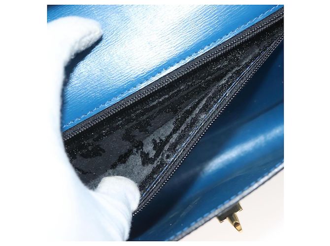 LOUIS VUITTON Epi Pochette Arche Bolsa de Ombro Azul M52575 LV Auth BA3634 - vista 11