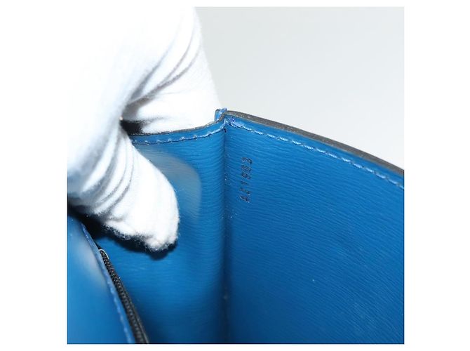 LOUIS VUITTON Epi Pochette Arche Bolsa de Ombro Azul M52575 LV Auth BA3634 - vista 12