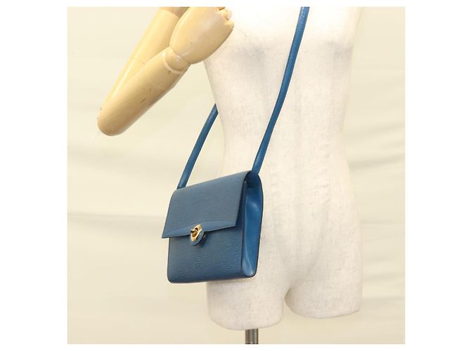 LOUIS VUITTON Epi Pochette Arche Bolsa de Ombro Azul M52575 LV Auth BA3634 - vista 23