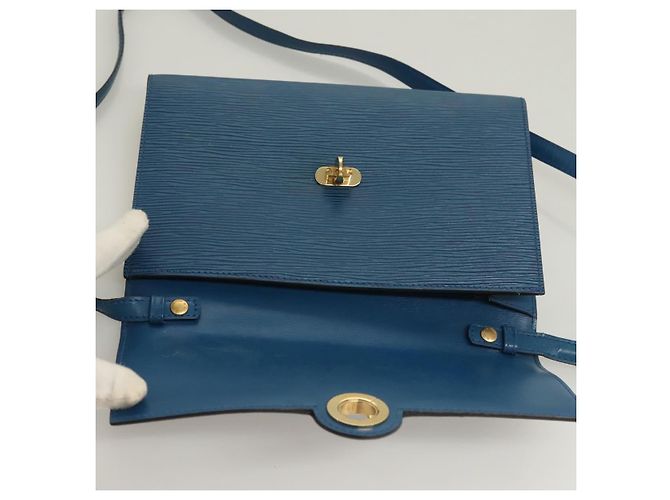 LOUIS VUITTON Epi Pochette Arche Bolsa de Ombro Azul M52575 LV Auth BA3634 - vista 9