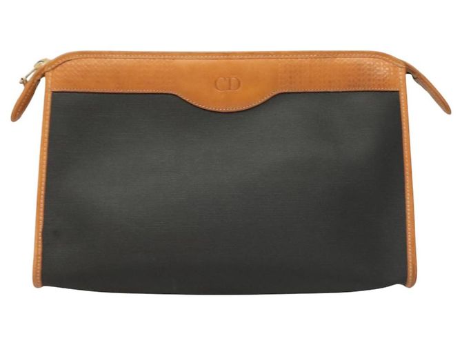 Borsa a mano Christian Dior in PVC nero e oro Auth ti3240 D'oro - vista 13