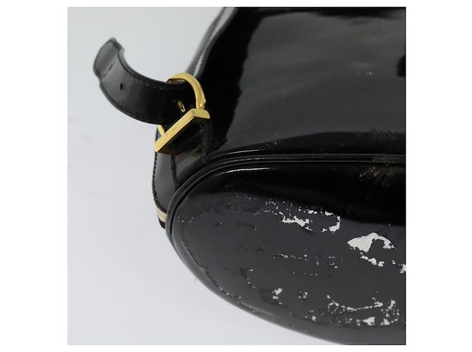 Zaino Salvatore Ferragamo in tela verniciata nera e oro Auth BA3113 - vista 15