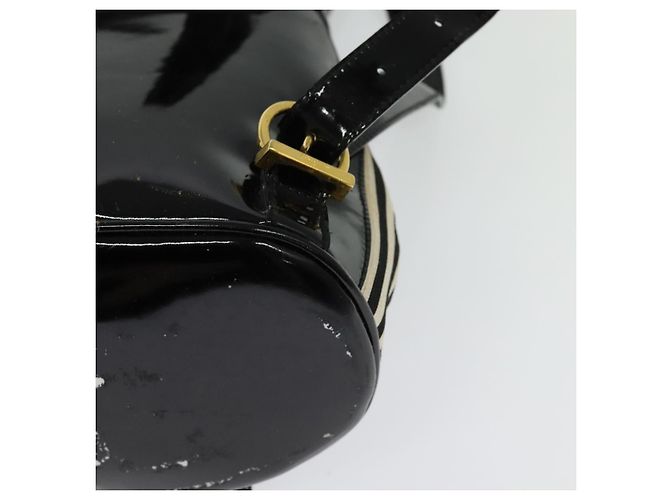 Zaino Salvatore Ferragamo in tela verniciata nera e oro Auth BA3113 - vista 16