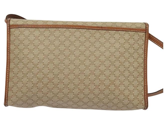 Céline Borsa a spalla in tela Macadam CELINE beige Auth BA3577 - vista 2