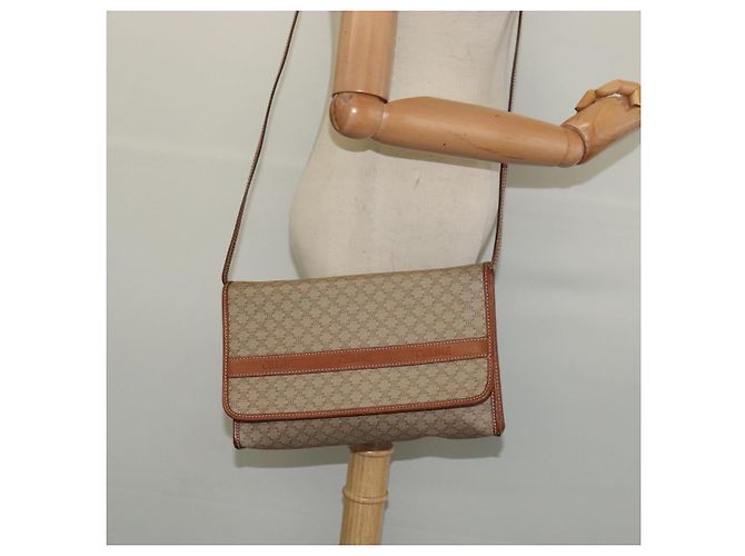 Céline Borsa a spalla in tela Macadam CELINE beige Auth BA3577 - vista 21