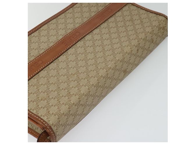 Céline Borsa a spalla in tela Macadam CELINE beige Auth BA3577 - vista 6