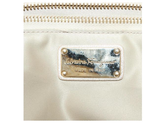 Borsa a mano in pelle Salvatore Ferragamo Champagne Oro Auth bs27089 D'oro - vista 18