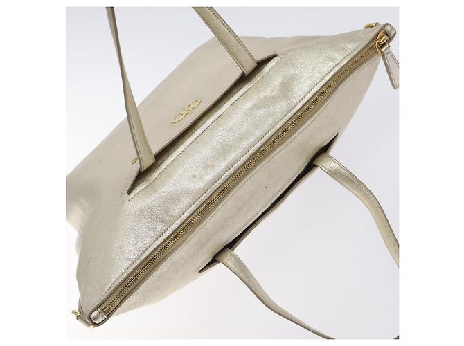Borsa a mano in pelle Salvatore Ferragamo Champagne Oro Auth bs27089 D'oro - vista 6