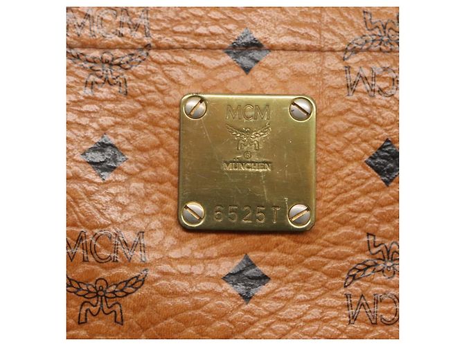 Borsa a spalla MCM Logogram Vicetos in pelle PVC marrone oro Auth BA3258 D'oro - vista 12