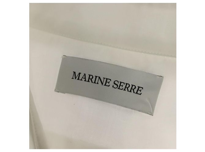 Camiseta de manga larga de algodón blanca MARINE SERRE Auth ym056M Blanco - vista 5