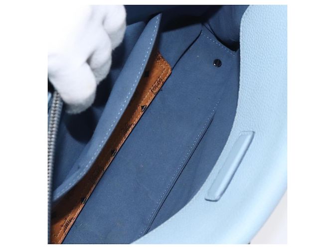 MCM Handtasche aus Leder hellblau silber authentisch BA3318 - Ansicht 11