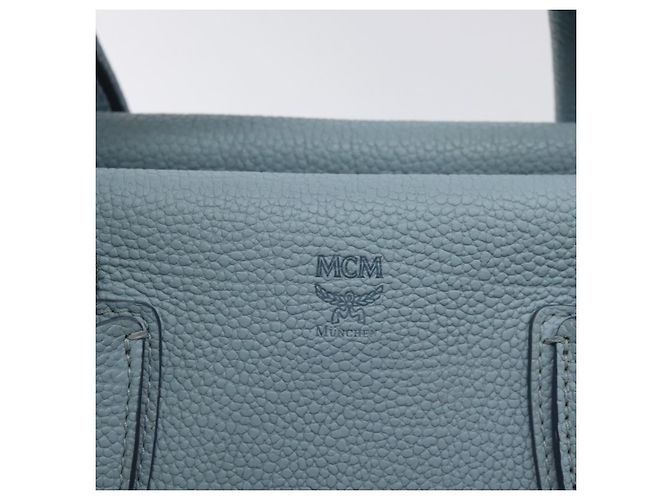 MCM Handtasche aus Leder hellblau silber authentisch BA3318 - Ansicht 17