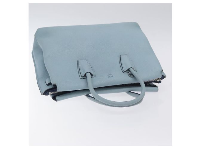 MCM Handtasche aus Leder hellblau silber authentisch BA3318 - Ansicht 6
