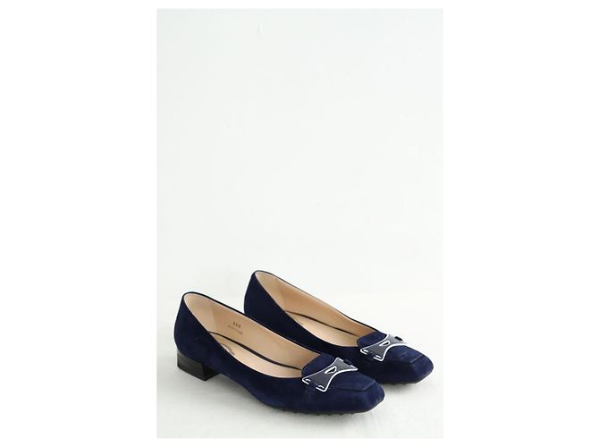 Tod's Marinefarbene Wildleder-Ballerinas - Ansicht 3
