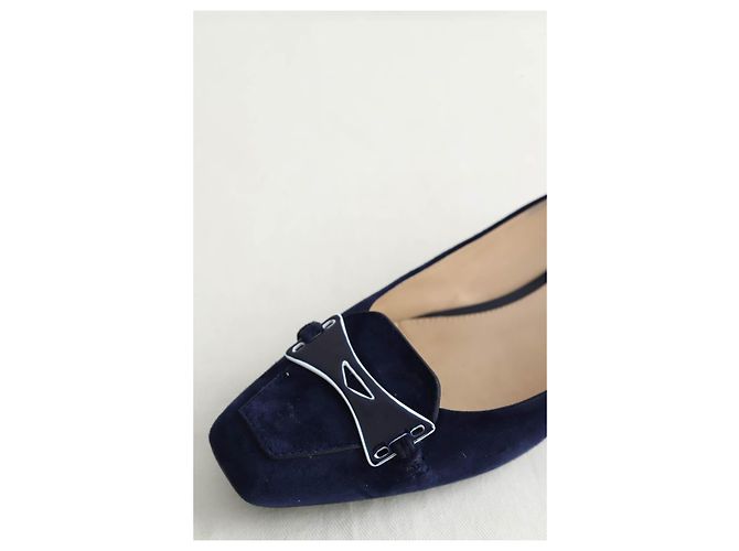Tod's Marinefarbene Wildleder-Ballerinas - Ansicht 4