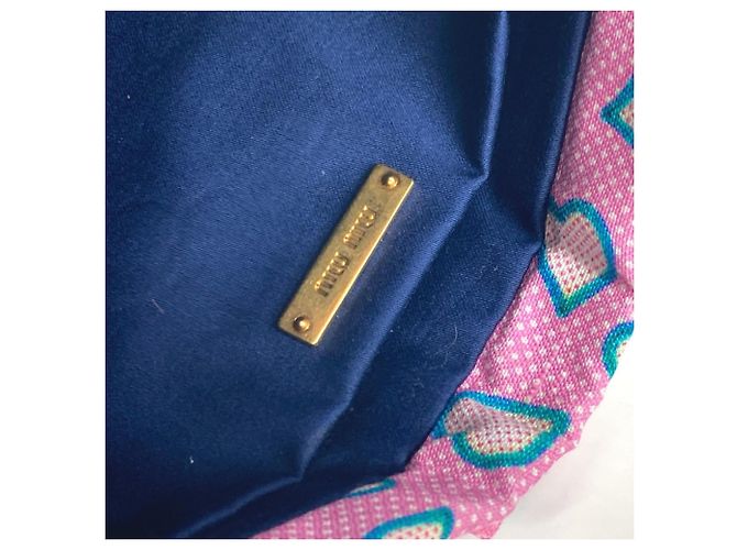 Borsa clutch con logo a cuore Miu Miu Rosa Blu - vista 10