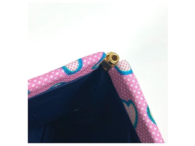 Borsa clutch con logo a cuore Miu Miu Rosa Blu - vista 11