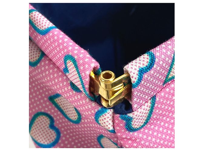 Borsa clutch con logo a cuore Miu Miu Rosa Blu - vista 12