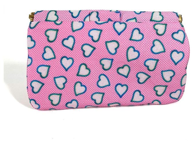 Borsa clutch con logo a cuore Miu Miu Rosa Blu - vista 2