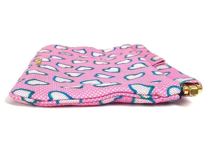 Borsa clutch con logo a cuore Miu Miu Rosa Blu - vista 3