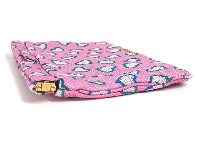 Borsa clutch con logo a cuore Miu Miu Rosa Blu - vista 4