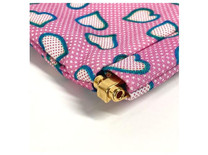 Borsa clutch con logo a cuore Miu Miu Rosa Blu - vista 6
