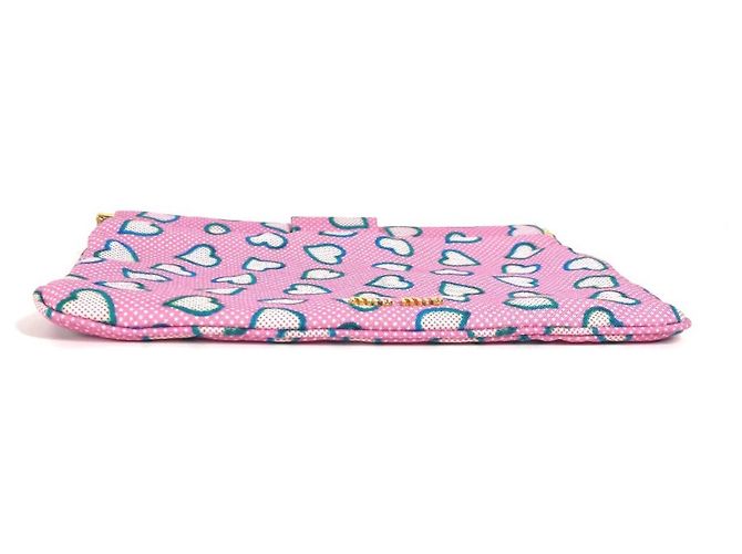 Borsa clutch con logo a cuore Miu Miu Rosa Blu - vista 8