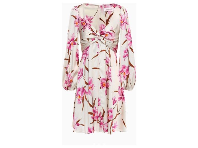 Zimmermann Corsage Knot Floral Kleid Rosa Seide Pink - Ansicht 2