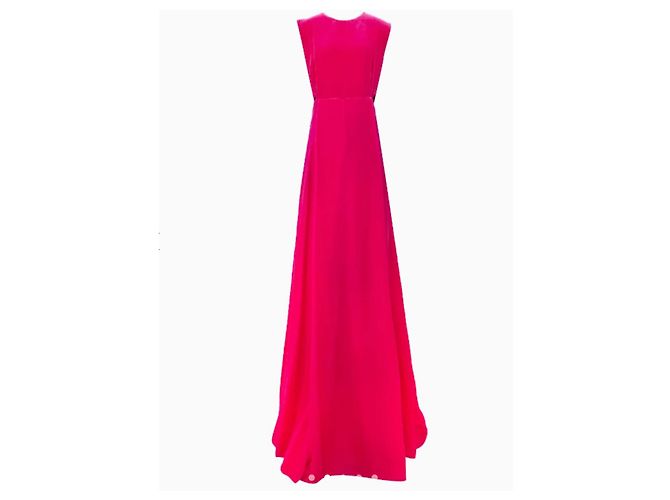 Valentino Vestido de Terciopelo Rosa Brillante - vista 2