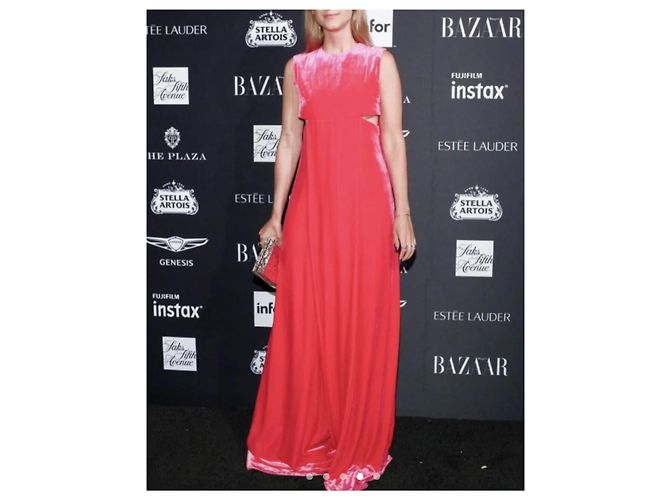 Valentino Vestido de Terciopelo Rosa Brillante - vista 4