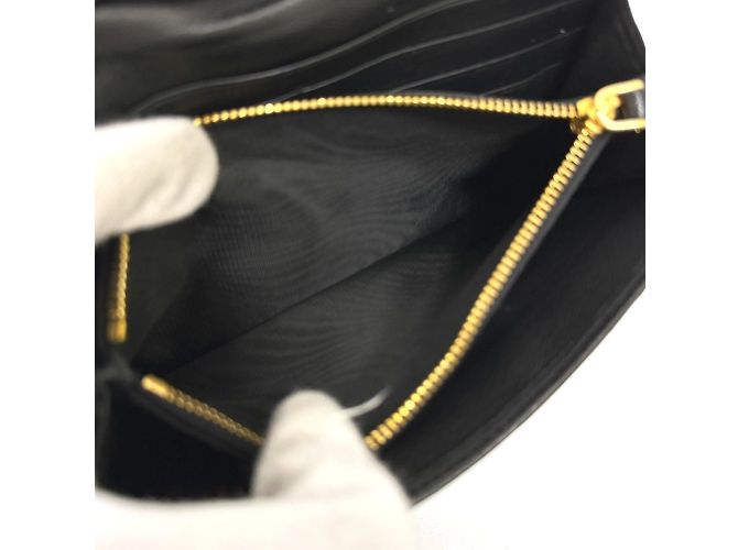 Prada 1M1132 Logo geraffte Geldbörse im Bifold-Format Schwarz - Ansicht 13