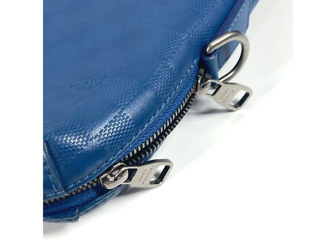 Damier Infini Aktentasche Louis Vuitton Blau - Ansicht 9