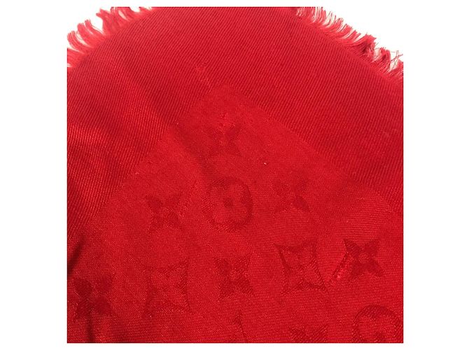 Stola grande accessorio moda monogramma Louis Vuitton Rosso - vista 11